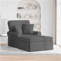 vidaXL Chaise Lounge met Rok Donkergrijs 91 x 157 x 91 cm Stof