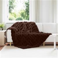 vidaXL Neppels Konijnenbont Deken 4 pcs Kameel 150 x 220 cm Polyester