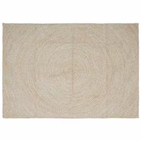 vidaXL Vloerkleed Natuurlijk en Wit 160 x 230 cm Jute