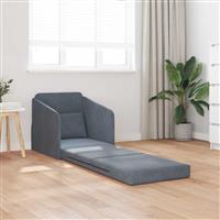 vidaXL Vouwsofa Bed Donkergrijs 65 x 80 x 83 cm Fluweel