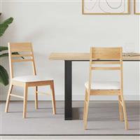 vidaXL Eettafelstoelen 2 pcs Naturel 43 x 54 x 89 cm