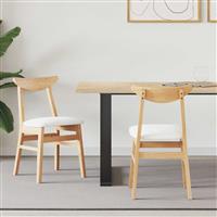 vidaXL Eettafelstoelen 2 pcs Naturel 42 x 47.5 x 81 cm