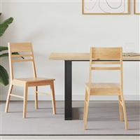 vidaXL Eettafelstoelen 2 pcs Naturel 43 x 54 x 89 cm