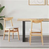 vidaXL Eettafelstoelen 2 pcs Naturel 42 x 47.5 x 81 cm