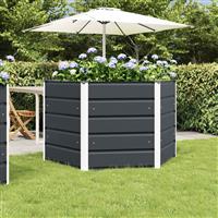 vidaXL Plantenbak Antraciet 129 x 129 x 75 cm Staal