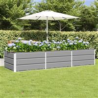 vidaXL Plantenbak Lichtgrijs 240 x 80 x 45 cm Staal