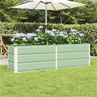 vidaXL Plantenbak Groen 160 x 40 x 45 cm Staal