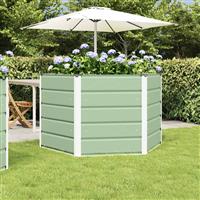 vidaXL Plantenbak Pastel Groen 129 x 129 x 75 cm Staal