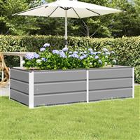 vidaXL Plantenbak Lichtgrijs 160 x 80 x 45 cm Staal