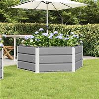 vidaXL Plantenbak Lichtgrijs 129 x 129 x 45 cm Staal