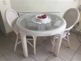 Italiaanse design Rotan tafel met stoelen