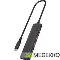 ICY BOX IB-HUB1437-CPD Bedraad USB 3.2 Gen 2 (3.1 Gen 2) Type-C Zwart