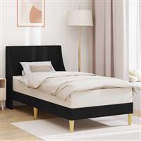 vidaXL Bedframe met hoofdeinde Zwart 90 x 200 cm Stof