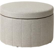 Beige poef met opbergruimte – zo goed als nieuw