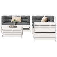 vidaXL 5-delige Loungeset massief grenenhout wit