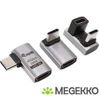 Equip 133478 tussenstuk voor kabels USB C Zwart, Grijs