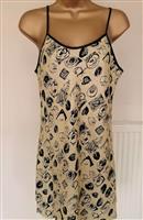 Goudkleurig Jurkje met Marineblauw Maat 40