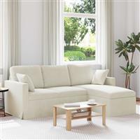 vidaXL Bank Crème 198 x 134 x 80 cm Fluweel