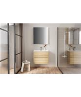 Spiegelkast BWS Hayat 2 Assymetrische Deuren 60x70x15cm Eik