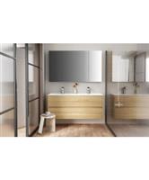 Spiegelkast BWS Hayat 3 Assymetrische Deuren 120x70x15cm Eik