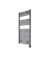 Electrische Wifi Radiator Sanicare HPW Carini 111,8x45 cm Mat Zwart Met Thermostaat Zwart Rechtsonde