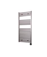 Electrische Wifi Radiator Sanicare HPW Carini 111,8x45 cm Inox-look Met Thermostaat Zwart Rechtsonde