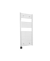 Electrische Wifi Radiator Sanicare HPW Carini 111,8x45 cm Wit Met Thermostaat Zwart Linksonder
