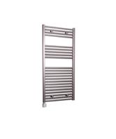 Electrische Wifi Radiator Sanicare HPW Carini 111,8x45 cm Inox-look Met Thermostaat Zilver Linksonde