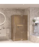 Douchecabine Sanivo Vigo Met Vast Paneel Champagne Glas Met Montagesets Chroom