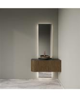 Badkamermeubelset Gliss Design Alluro 100 cm Rechts Castle Brown