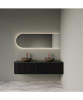 Badkamermeubelset Gliss Design Alluro 160 cm Rechts Black Veneer