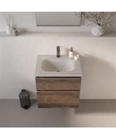 BRAUER Dune Medium wastafel 60 cm met 1 wasbak en 1 kraangat Sintered Stone Ivory Travertin