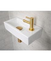 Fonteinset Glans Wit Wiesbaden Color Goud (kraangat rechts)