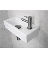 Fonteinset Glans Wit Wiesbaden Color Gunmetal (kraangat rechts)