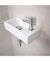 Fonteinset Glans Wit Wiesbaden Color Chroom (kraangat rechts)