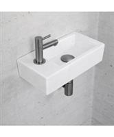 Fonteinset Glans Wit Wiesbaden Color Gunmetal (kraangat links)