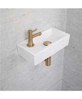 Fonteinset Glans Wit Wiesbaden Color Brons Koper (kraangat links)