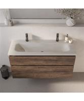 BRAUER Dune Medium wastafel 120 cm met 1 wasbak en 2 kraangaten Sintered Stone Ivory Travertin