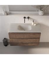 BRAUER Dune Medium wastafel 100 cm met 1 wasbak en 0 kraangaten Sintered Stone Ivory Travertin