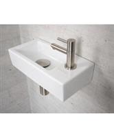 Fonteinset Glans Wit Wiesbaden Color RVS (kraangat rechts)