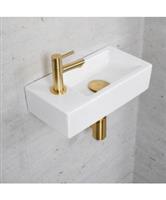 Fonteinset Glans Wit Wiesbaden Color Goud (kraangat links)