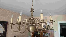 kroonluchter 8-lichtarmen in Tin