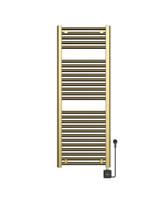 Elektrische Radiator BWS Lara 118.5x45 Cm Smart Wifi Geborsteld Messing PVD