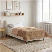 vidaXL Vol jaar dekbed Taupe 155 x 200 cm Microfiber en Teddy fleece