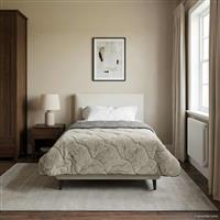 vidaXL Vol jaar dekbed Gekwilt Lichtgrijs 140 x 220 cm