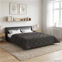 vidaXL Vol jaar dekbed Gekwilt Antraciet 220 x 240 cm