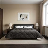 vidaXL Vol jaar dekbed Gekwilt Antraciet 200 x 220 cm