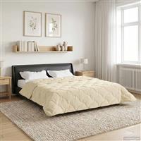 vidaXL Vol jaar dekbed Crème 240 x 260 cm Microfiber en Teddy fleece