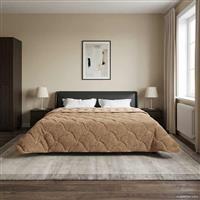 vidaXL Vol jaar dekbed Taupe 240 x 260 cm Microfiber en Teddy fleece
