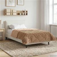vidaXL Vol jaar dekbed Taupe 155 x 220 cm Microfiber en Teddy fleece